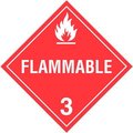 Top Tape And  Label. INCOM Class 3 Flammable Liquids Adhesive Vinyl Placard - 100/Pkg TA300PS